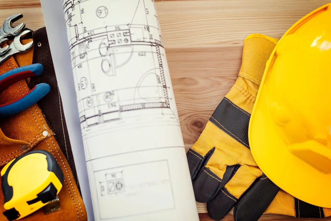 A construction concept featuring work tools