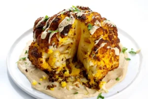 whole roasted cauliflower with tahini