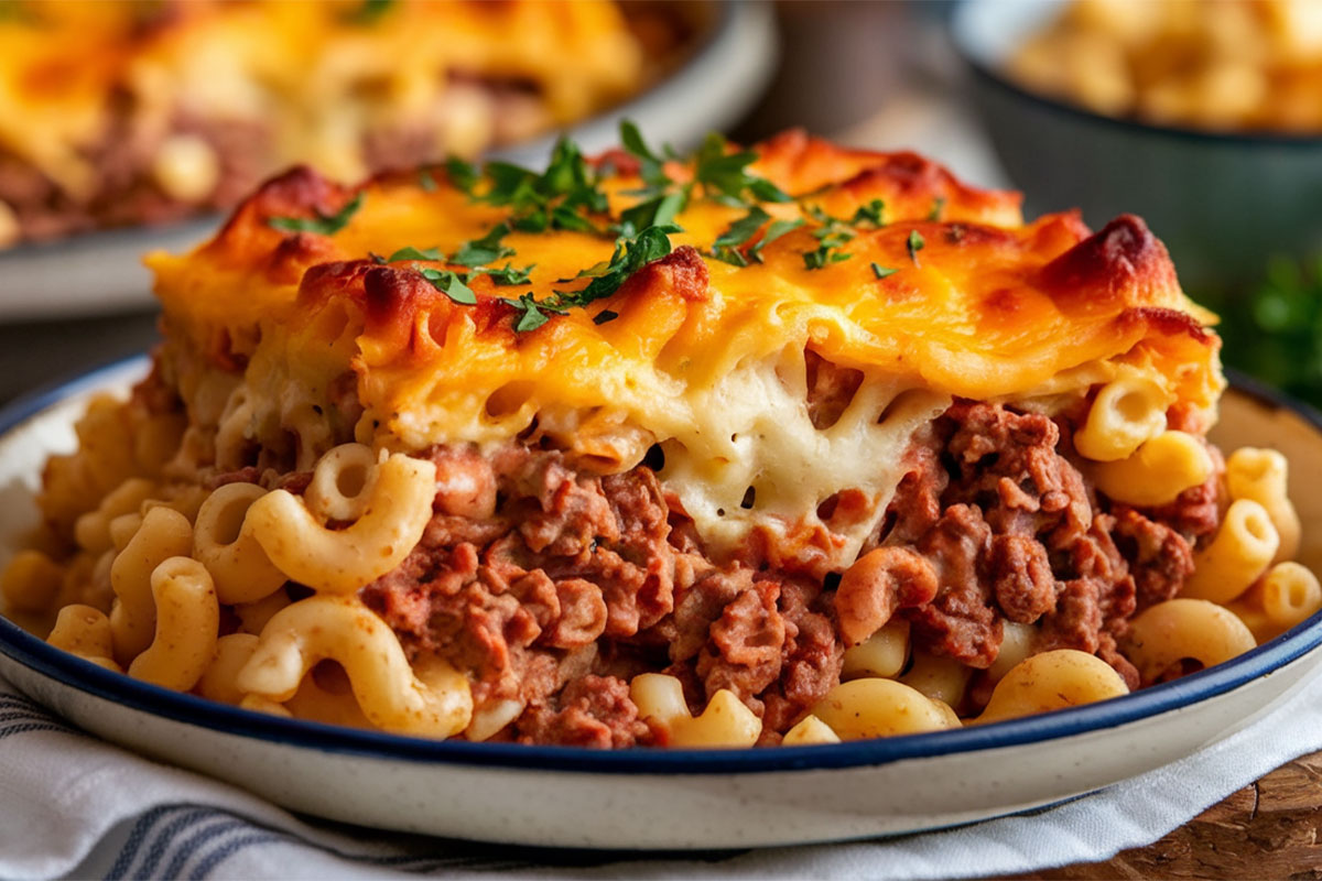 Mac and Cheese Meatloaf Casserole