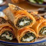 Turkish Borek Rolls with Spinach and Cheese